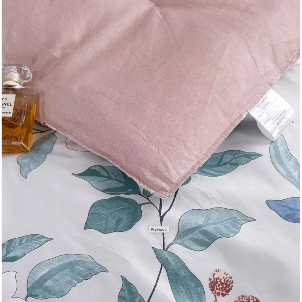 Tess Red Gray Floral 100%‎ Cotton Reversible Comforter Set King Cottage Romantic